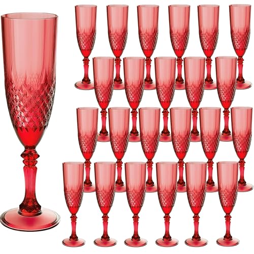 24 Pack Plastic Champagne Flutes (24 Count)