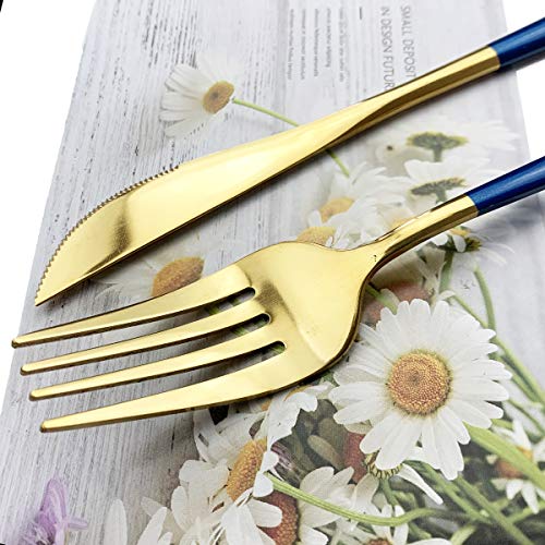 Blue Gold Silverware Set (Service for 4 / Blue Gold)