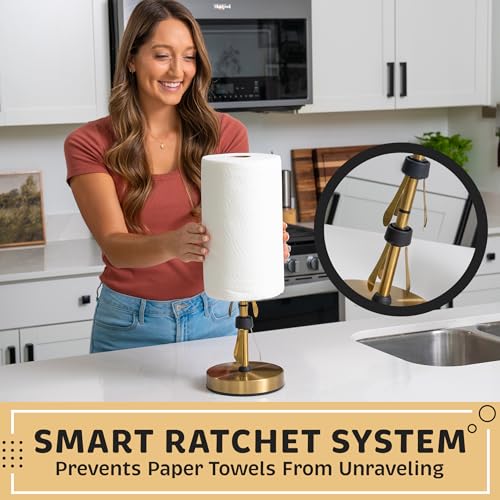 Heavy Duty Stainless Steel Paper Towel Holder (Gold)
