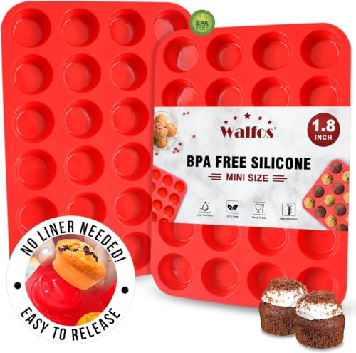 Silicone Cupcake Pan Set (Muffin Pan / 2 Pcs: 24 Cups, Mini)