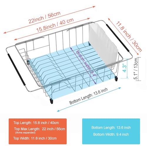 Expandable Multifunctional Dish Drying Rack (White)
