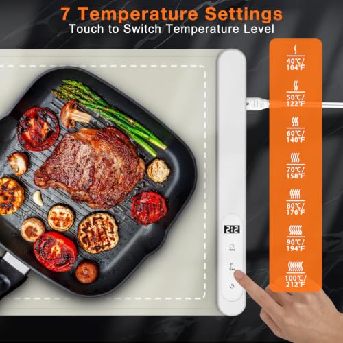 Extra Long Warming Mat for Food (XXX Large Size: 43"x15" / Khaki)