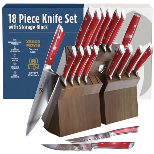18 Pc Colossal Knife Block Set (18-Pc / Red)
