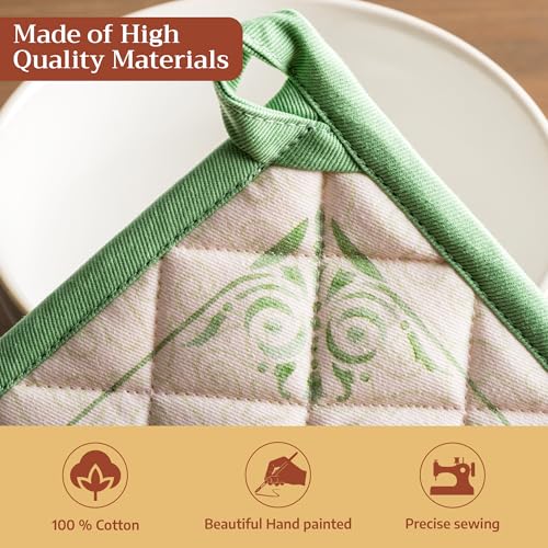 Pot Holders 100% Cotton Potholders (029 - Jardin Du Roy / 8" x 8" (Pot Holder Pack of 1))