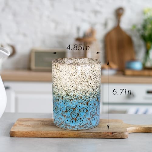 Utensil Holder (White & Blue)