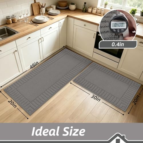 Kitchen Rugs Non Slip Washable 2PCS