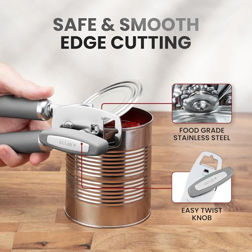Heavy Duty Stainless Steel Can Opener Manual with Bottle Opener