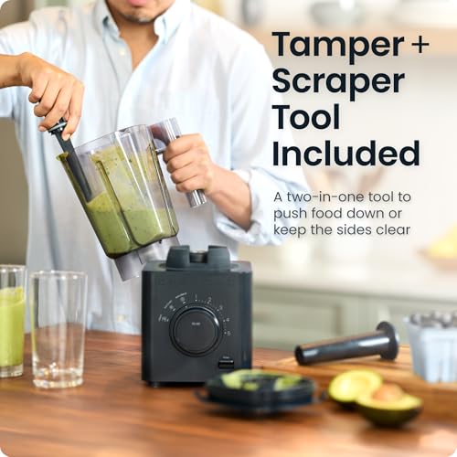 Obliterator 48 oz Countertop Blender for Smoothies (Midnight / Power Blender + 1 Travel Jar)
