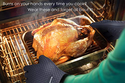 S Silicone Smoker BBQ Gloves (Classic Gray / Small)