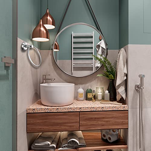 Suction Cup Hand Towel Ring Brushed Nickel Hand Towel Holder for Bathroom Wall SUS 304 Stainless Steel Kitchen Towel Hanger (Brushed / Style #07)
