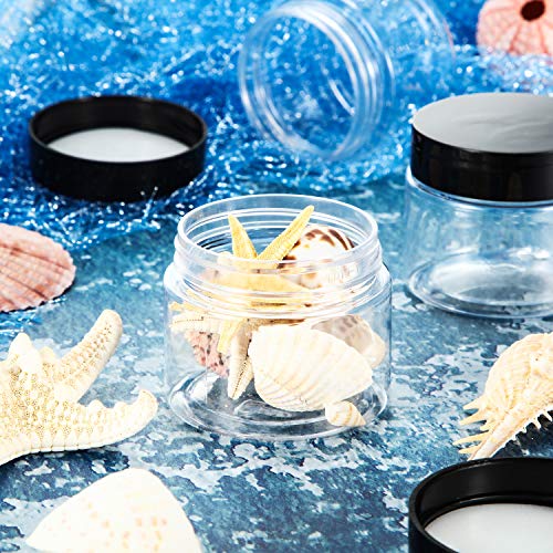 6 Pack 2 OZ Plastic Jars Containers with Lids (6 Count)