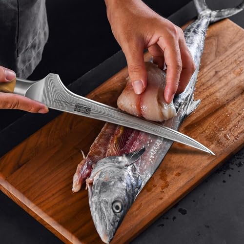Damascus Fillet Knife 7" (7 Inch Fillet Knife)
