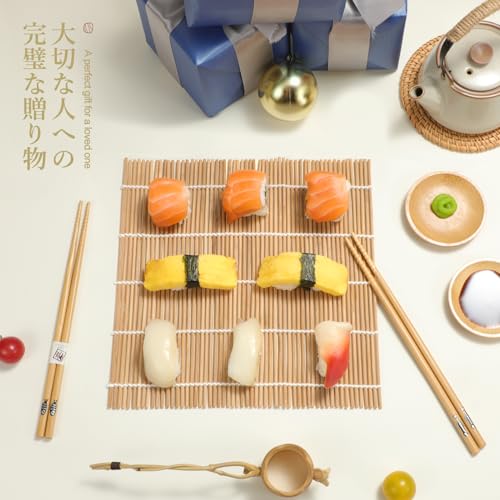 Bamboo Sushi Making Kit 9 in 1 for Sushi Beginners (10.5 x 4.5 x 1.6 inches)