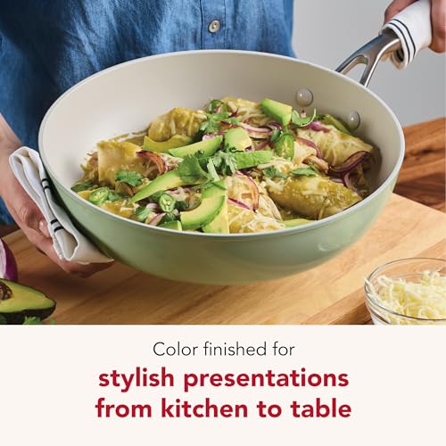 Hard Anodized Ceramic Induction Nonstick Cookware Frying Pan (Pistachio / 12.25-Inch)