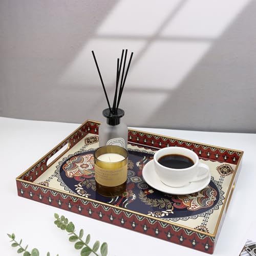 Plastic Serving Tray for Ottoman (30 Navy Blue / 11.8" x 15.7" x 1.6")