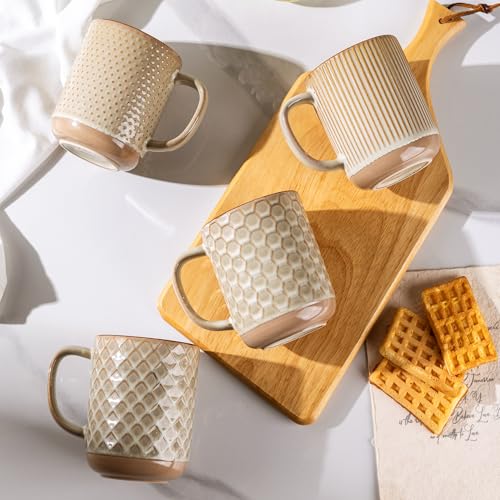 Coffee Mugs Set of 4 (Pale Khaki / Set of 4 (12 Ounces))