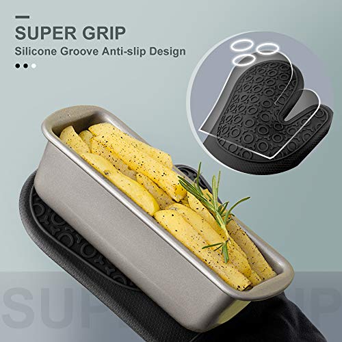 Silicone Oven Mitts (Black / 13.8in Oven Mitts)