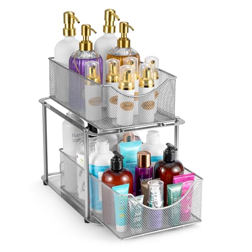 Pull Out Under Sink Organizer (1 Pack / Silver)