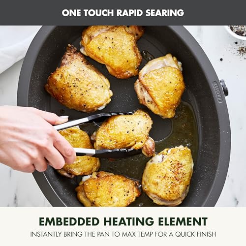 Elite 5.5QT Electric Oval Skillet (5.5 Quarts / Gray)