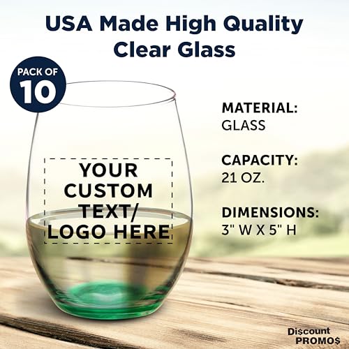 10 ARC Stemless Wine Glasses Set (10 Count)