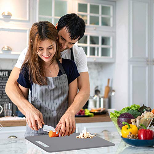 Plastic Utility Cutting Board with Handles (Gray)