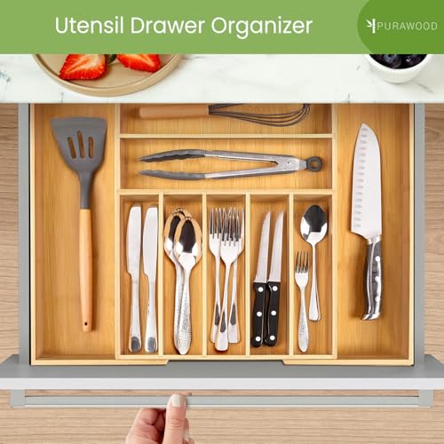 Bamboo Drawer Organizer (Natural / 9 Slot)