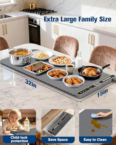Warming Mat for Food (Gray / 32x15 Inch)