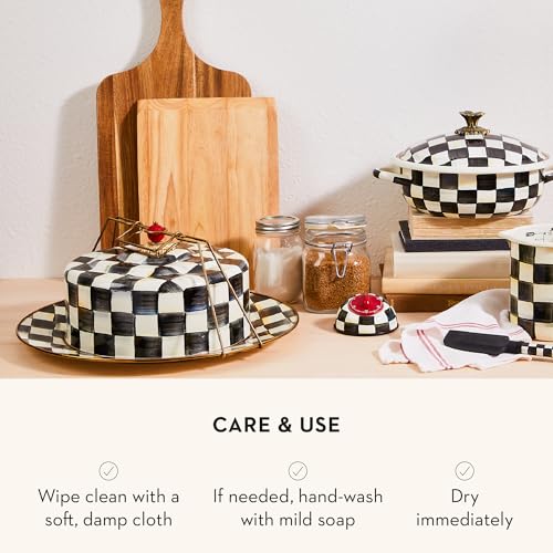 Enamel Cake Carrier (Courtly Check)