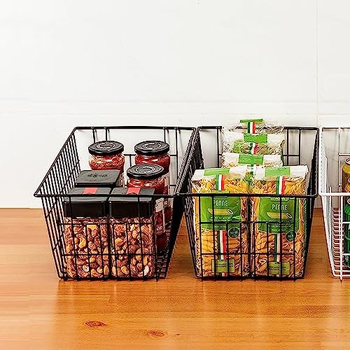 Wire Storage Baskets (6 Pack / Black)