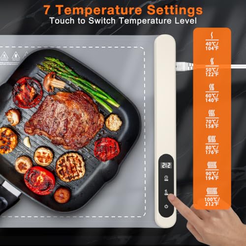 Warming Mat for Food 24"x15" (X Large Size: 24"x15" / Gray)