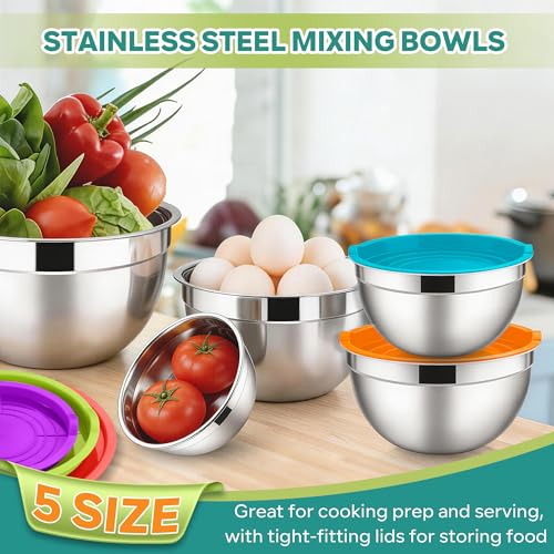 Mixing Bowls with Lids Set (Multicolor / 10 Piece)