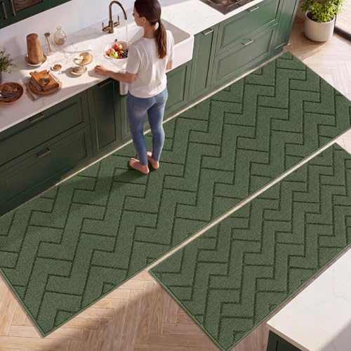 Kitchen Runner Rug (Green / 24"x79"+20"x48")
