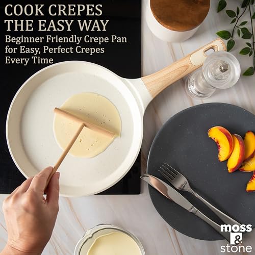 9.5 Inch Nonstick Crepe Pan with Spreader (Stove Crepe Pan / Stove White)