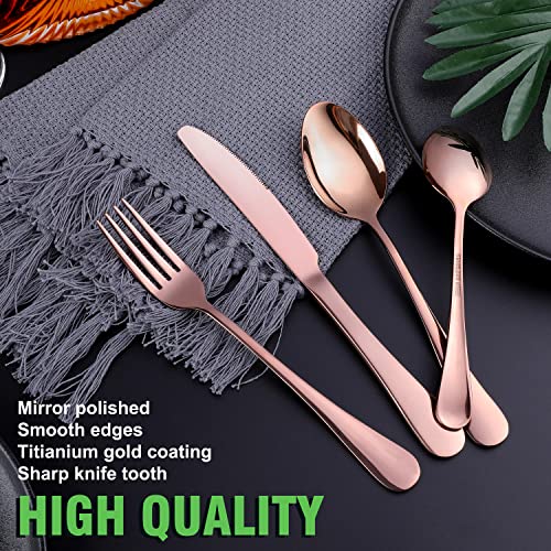 Copper Rose Gold Silverware Set (Rose Gold | 24pcs)