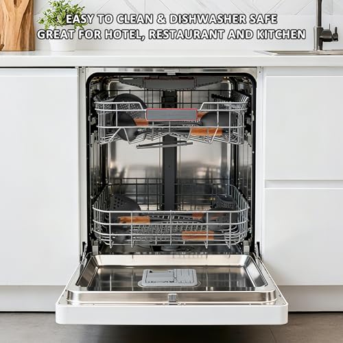 18 10 Stainless Steel Kitchen Utensils Set (Large / BLACK-6 Pieces)