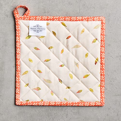 Pot Holders 100% Cotton Potholders (066 - Pumpkin Passion / 8" x 8" (Pot Holder Pack of 1))
