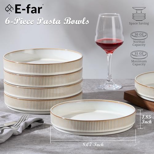 Pasta Bowls Set of 6 (Creamy Beige)