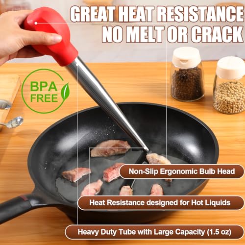 Large Turkey Baster with Cleaning Brush & Needle (Red)