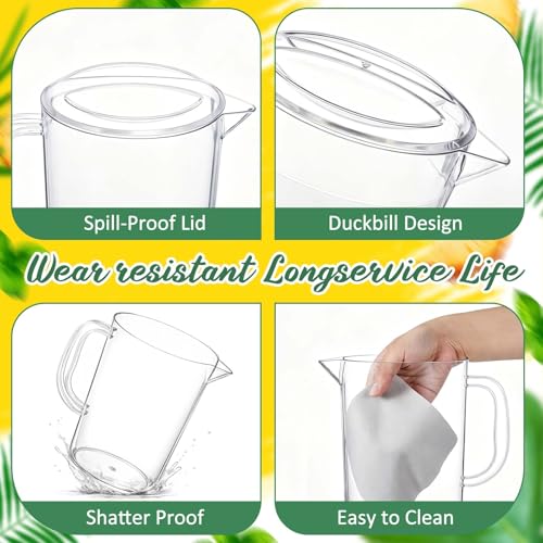 Tessco 12 Pcs Plastic Pitchers 60 Oz Clear Water Beer Jug Large (Fashion)