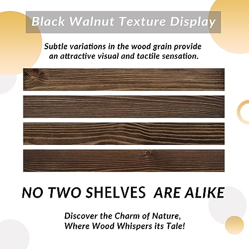 36 Inch Floating Shelves (Black Walnut / 36'' x 8''x 2''(set of 2）)