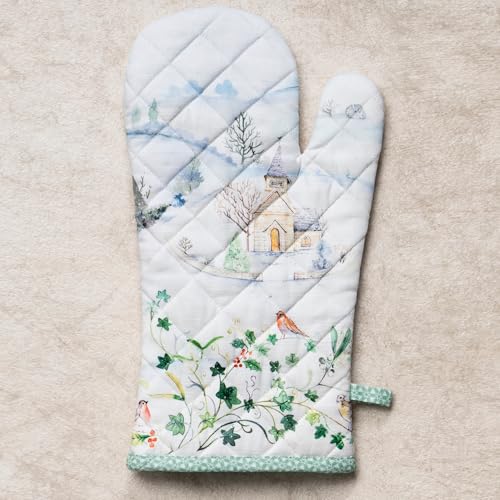 Maison d'Hermine Oven Gloves 100% Cotton Oven Mitt (104 - Snowy World / 7.5" x 13" (Oven Mitt))