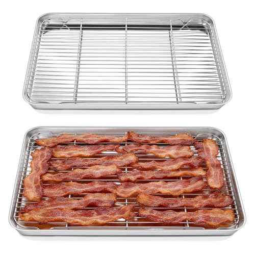 20x14 Inch XL Stainless Steel Baking Sheet with Cooling Rack Set (20x14x1.2)