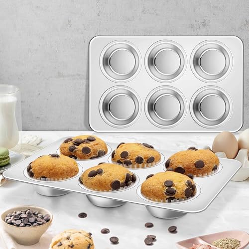 Stainless Steel Muffin Pan 6 Cups (6 Cup)