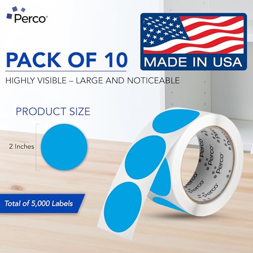 Light Blue Perforated Round Circle Dot Sticker 2 (Blue - Light / 2 Inch)