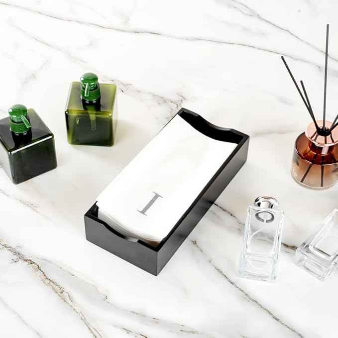 Luxenap 15.8 X 7.9 Inch Linen-Feel Guest Towels, 2000 Lettered Hand Towels - Silver Letter 'I', Sans Serif Font, White Paper Dinner Napkins, airlaid, For Restrooms And Tables - Restaurantware