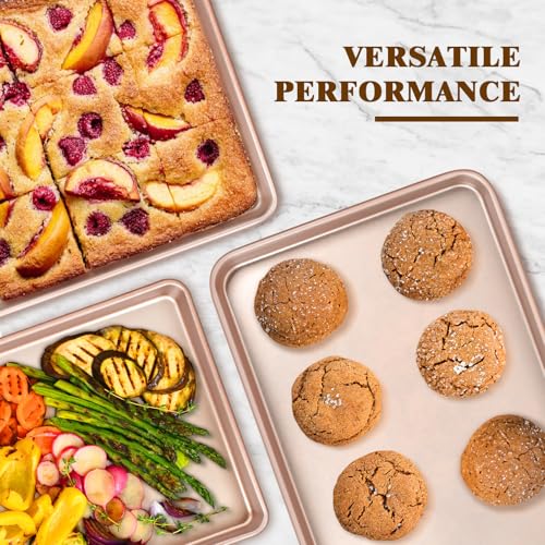 Baking Sheet Pan Set of 2 (15x10x1 inch Set / Rose Gold)
