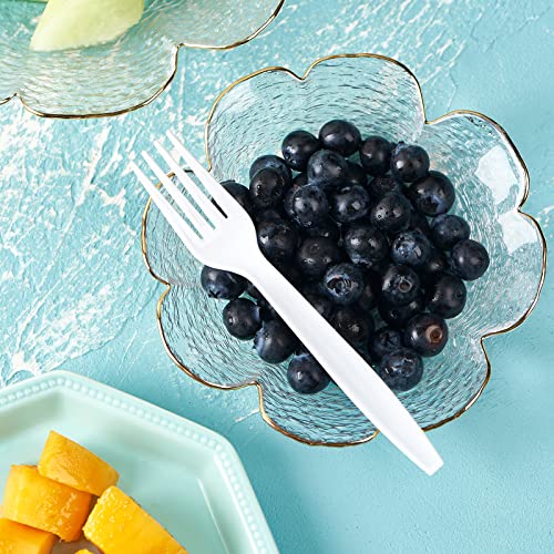 500 Count Heavy Duty White Plastic Forks Disposable Utensils Party Cutlery Heavyweight (fork)