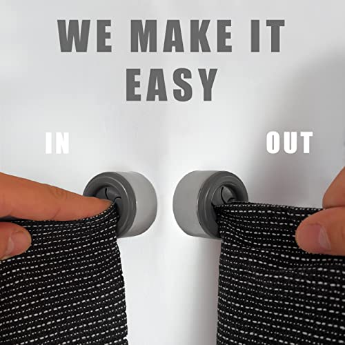 Set of 4 Premium Towel Holders for Bathroom (Gray)