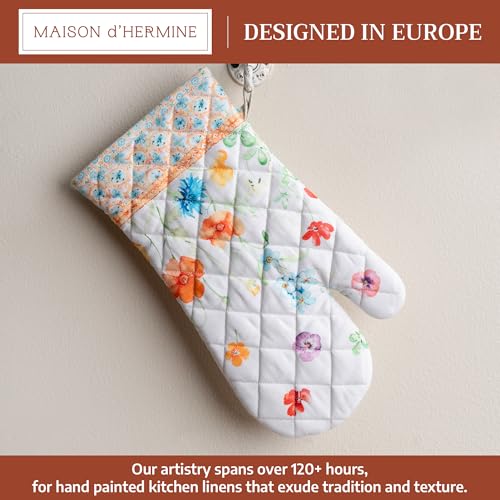 Maison d'Hermine Oven Gloves 100% Cotton Oven Mitt (039 - Summer Whisper / 7.5" x 13" (Oven Mitt))
