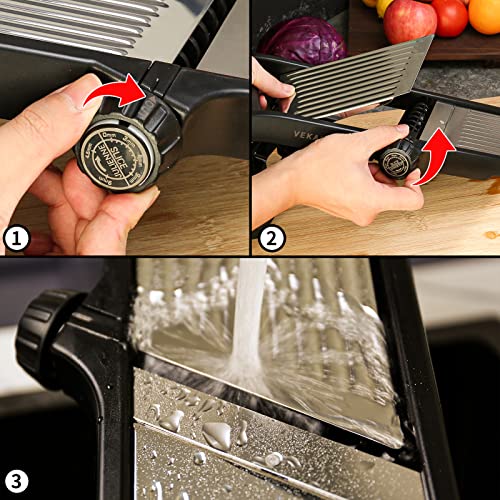 Mandoline Slicer for Kicthen (Black/Silver)